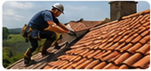 Artisan couvreur en intervention